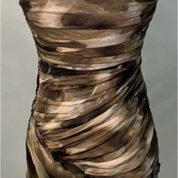 Intermix Strapless Ruched Silk Mini Dress - Picture 9 of 10